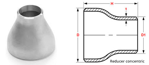 pipe Concentric reducers dimensions